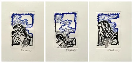 蚀刻版画 Alechinsky - '' L'Or Noir ''