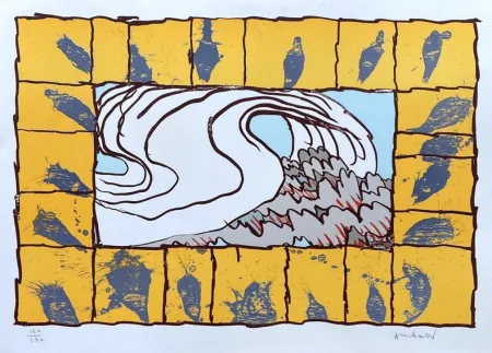 石版画 Alechinsky - '' Maitresse Vague ''