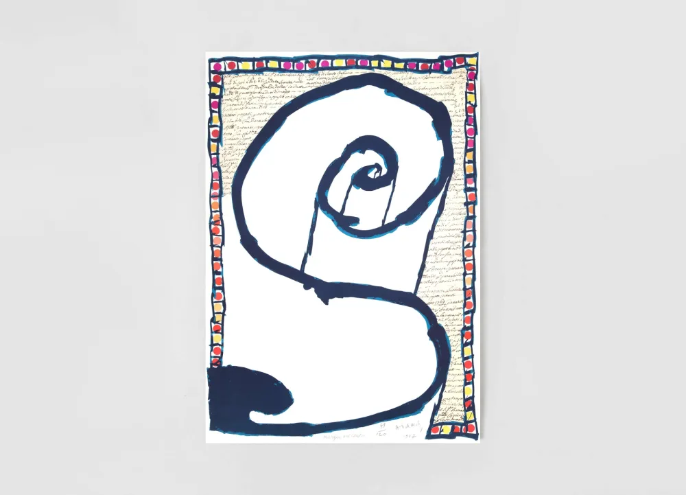 石版画 Alechinsky - Margin and center