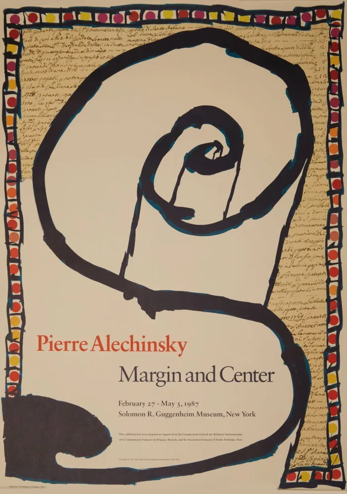 石版画 Alechinsky - Margin & Center Guggenheim NY