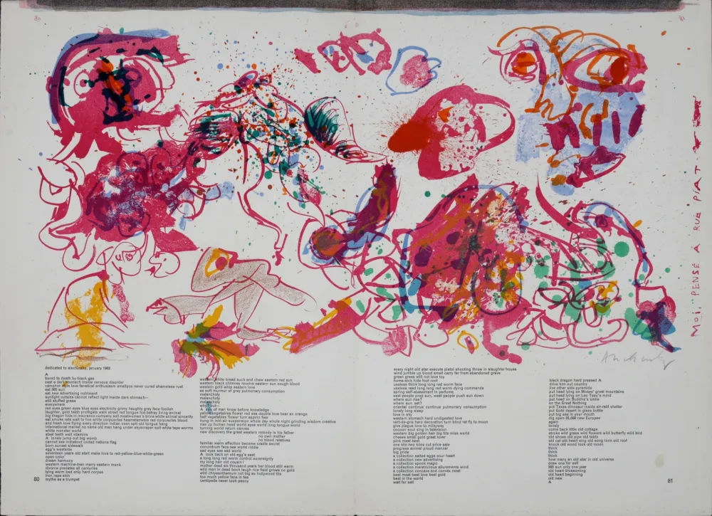 石版画 Alechinsky - Moi, Pensé À Rue Piat, 1964 - Hand-signed!