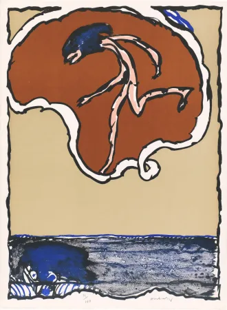 石版画 Alechinsky - Objets volants II