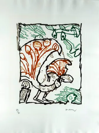 石版画 Alechinsky - Paon