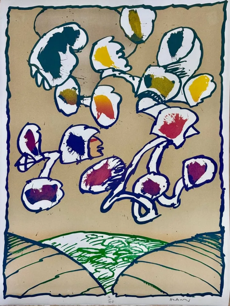 石版画 Alechinsky - Paris Flying Objects