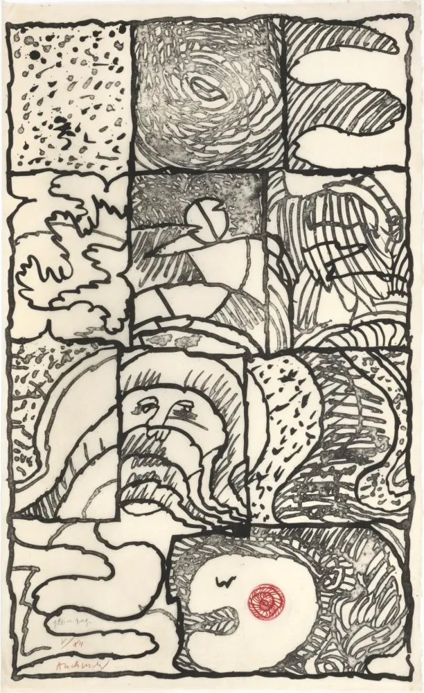 蚀刻飞尘法 Alechinsky - Pleine page