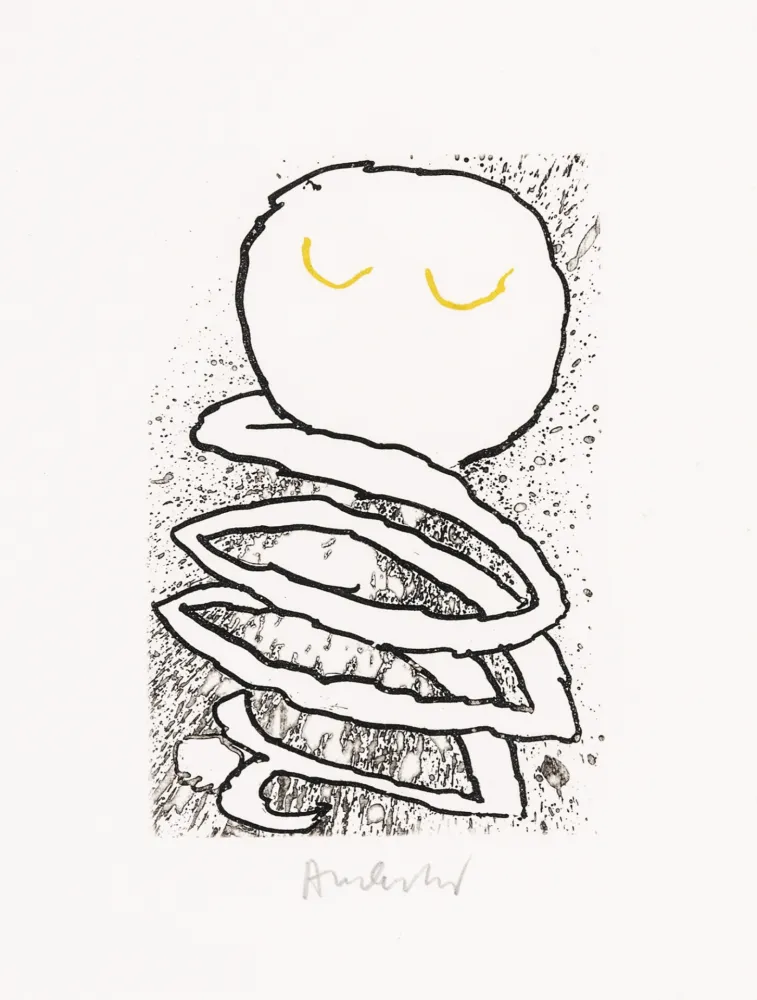 蚀刻飞尘法 Alechinsky - Pointes Planche V bis