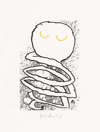 蚀刻飞尘法 Alechinsky - Pointes Planche V bis