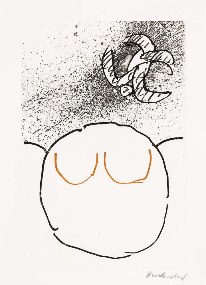 蚀刻飞尘法 Alechinsky - Pointes Planche X bis