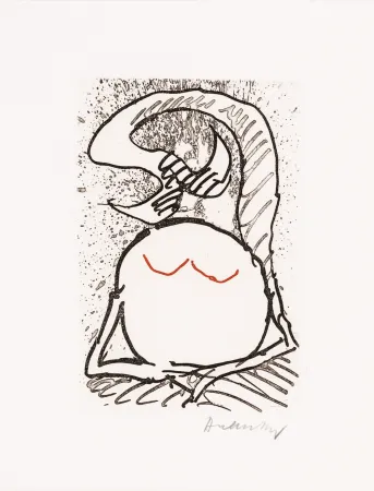 蚀刻飞尘法 Alechinsky - Pointes Planche XIII bis