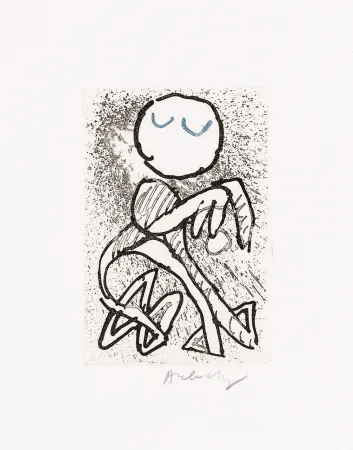 蚀刻飞尘法 Alechinsky - Pointes Planche XIV bis