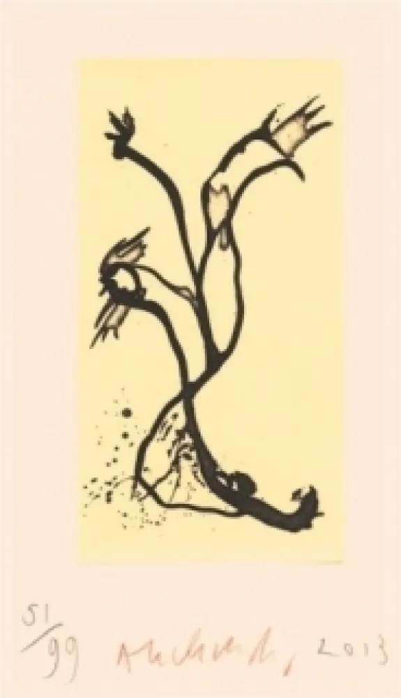 蚀刻版画 Alechinsky - Portrait aux 3 crayons