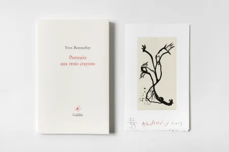 版画 Alechinsky - Portrait aux trois crayons