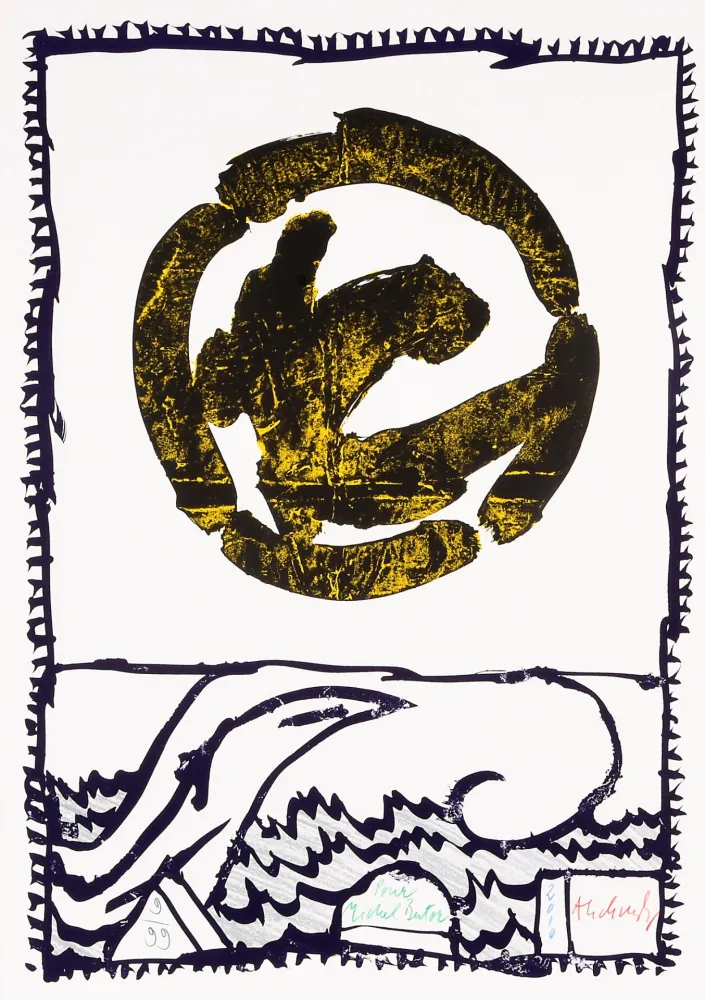 石版画 Alechinsky - Pour Michel Butor