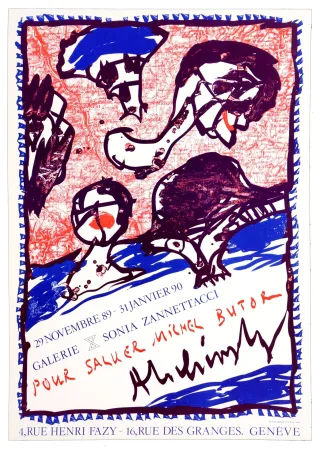 石版画 Alechinsky - Pour saluer Michel Butor