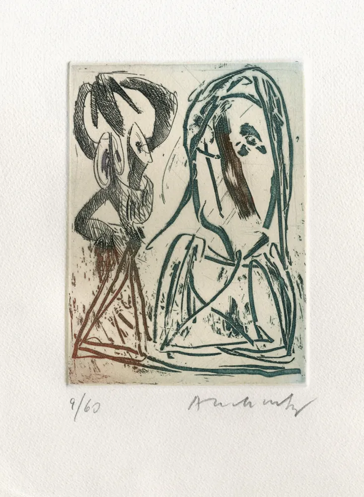 蚀刻版画 Alechinsky - Quelques vieilles lignes