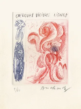 蚀刻版画 Alechinsky - Quelques vieilles lignes