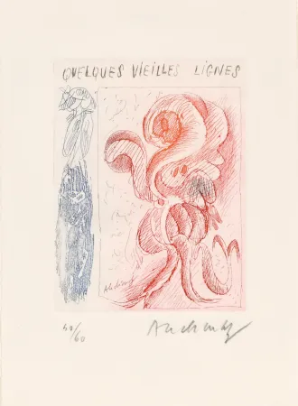 蚀刻版画 Alechinsky - Quelques vieilles lignes I