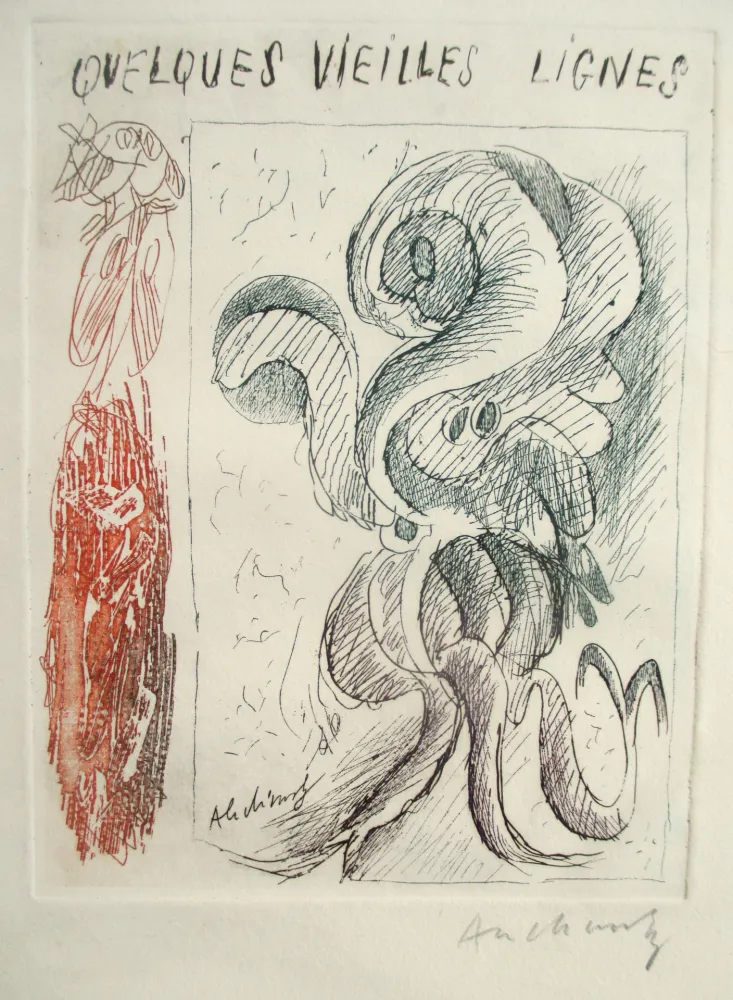 蚀刻版画 Alechinsky - Quelques vieilles lignes I