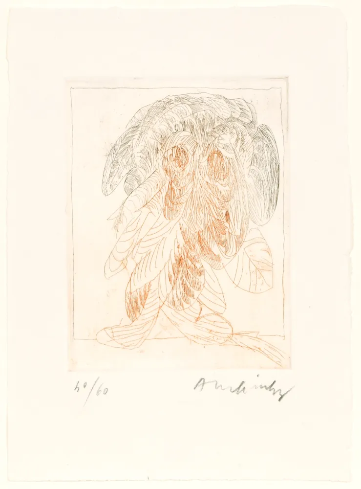 蚀刻版画 Alechinsky - Quelques vieilles lignes IV