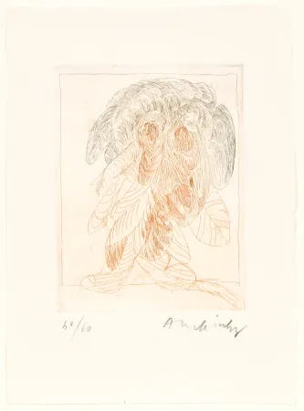 蚀刻版画 Alechinsky - Quelques vieilles lignes IV