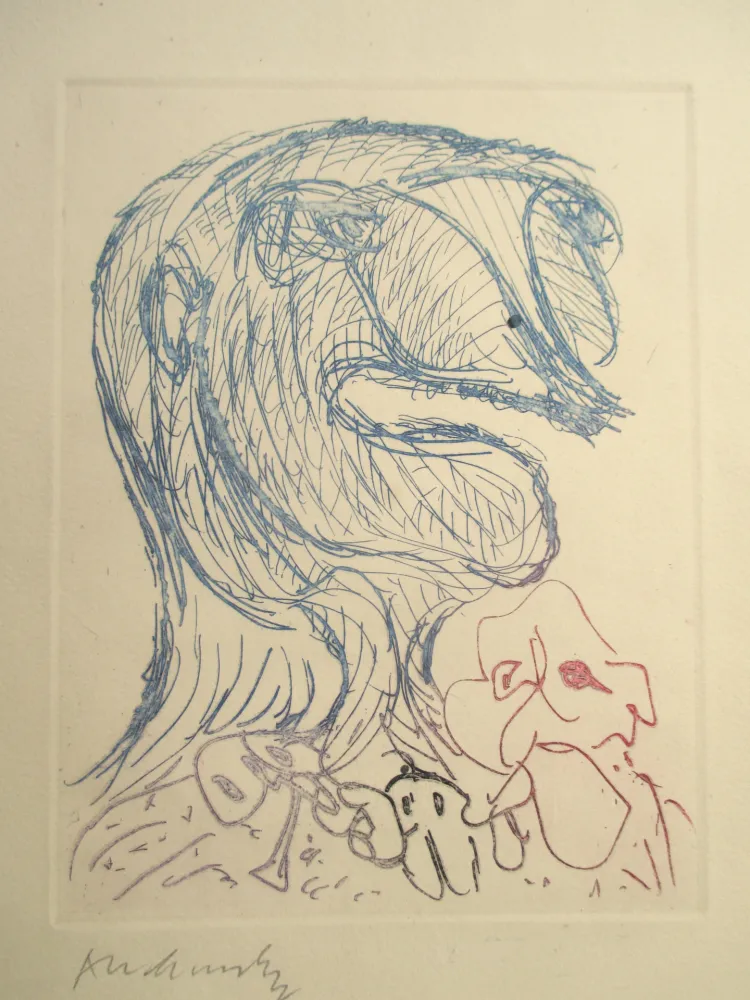 版画 Alechinsky - Quelques vieilles lignes X