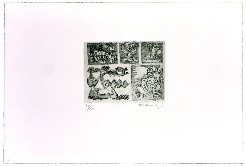 蚀刻版画 Alechinsky - Racines