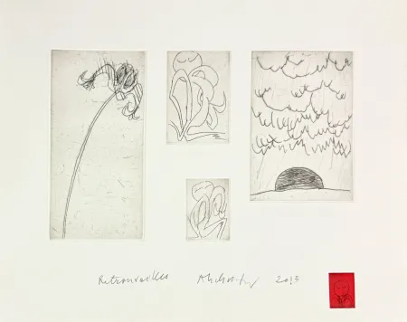 蚀刻版画 Alechinsky - Retrouvailles