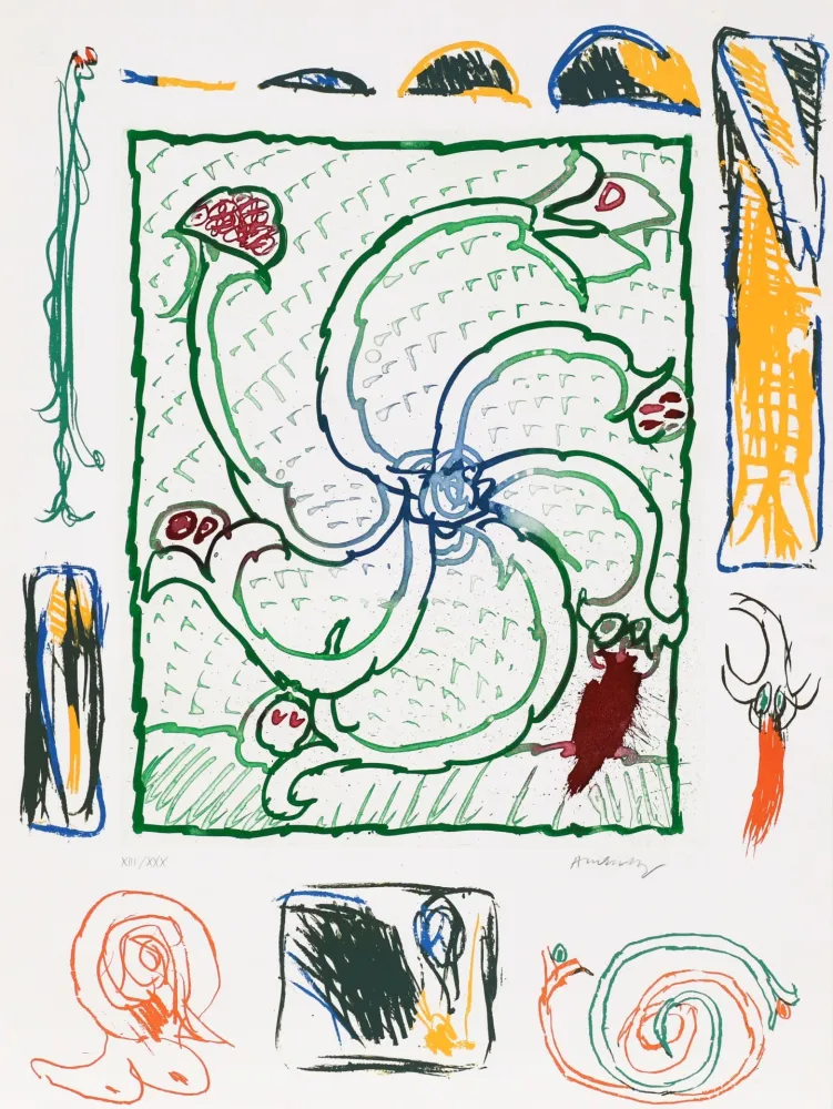 蚀刻版画 Alechinsky - Roue sans jante