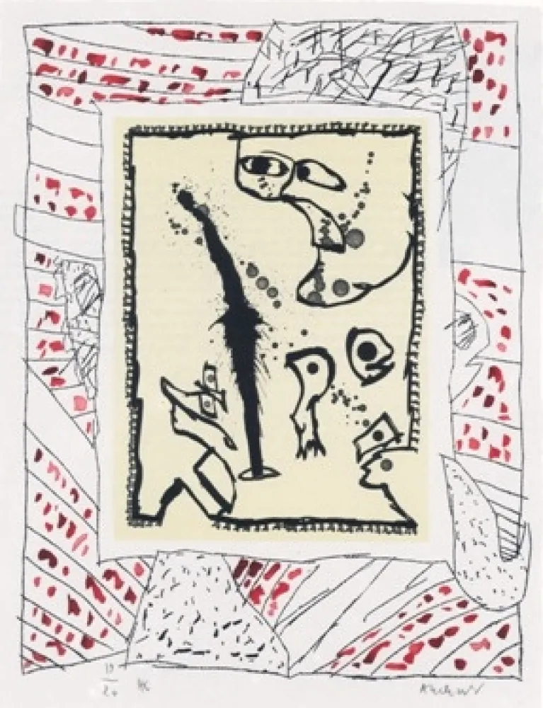 蚀刻飞尘法 Alechinsky - Sans titre