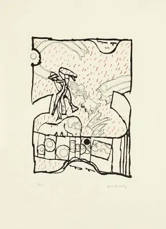 蚀刻飞尘法 Alechinsky - Sans Titre