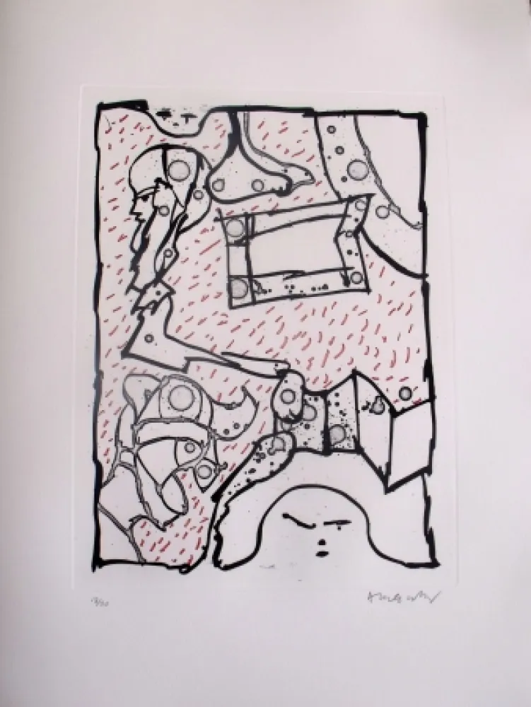 蚀刻飞尘法 Alechinsky - Sans Titre