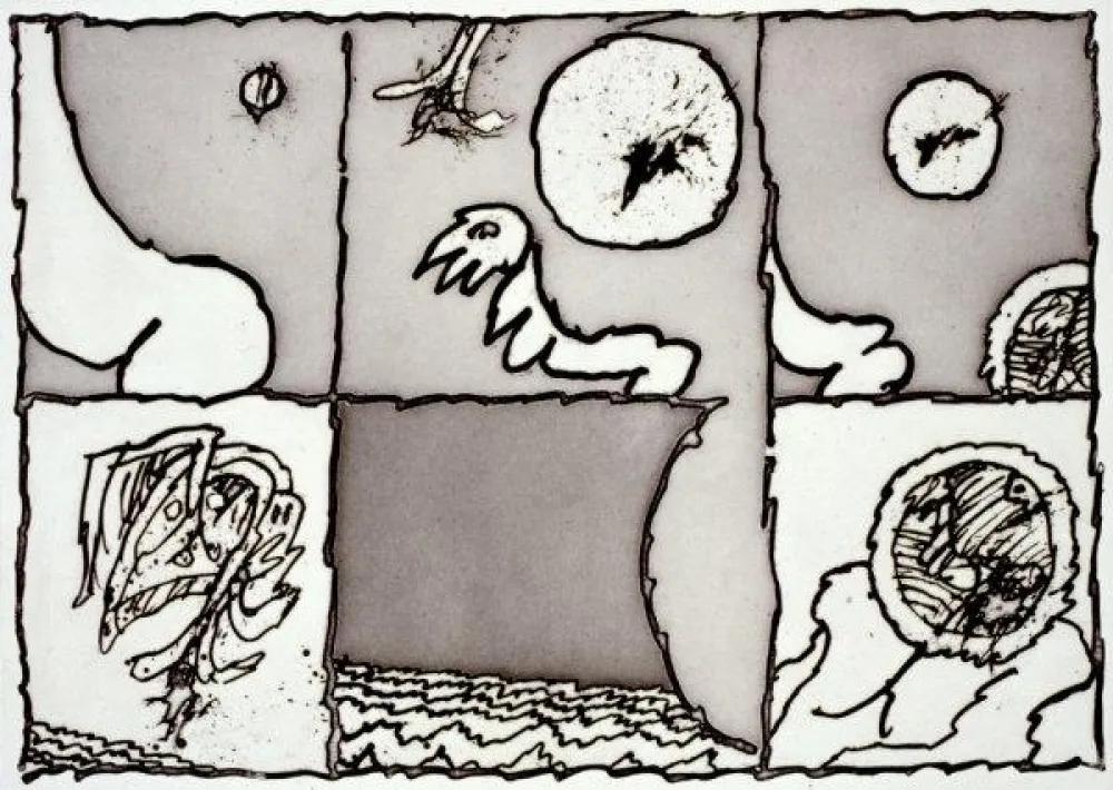 蚀刻飞尘法 Alechinsky - Sans Titre