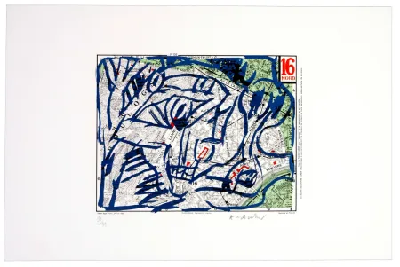 石版画 Alechinsky - Seizième arrondissement, Nord (Paris)