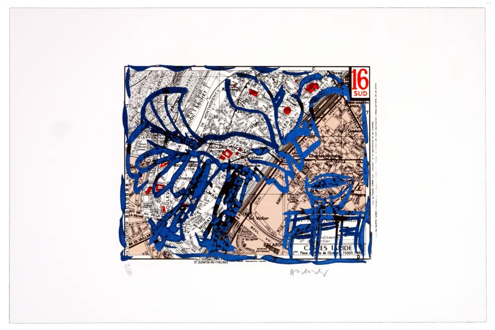 石版画 Alechinsky - Seizième arrondissement, Sud  (Paris)