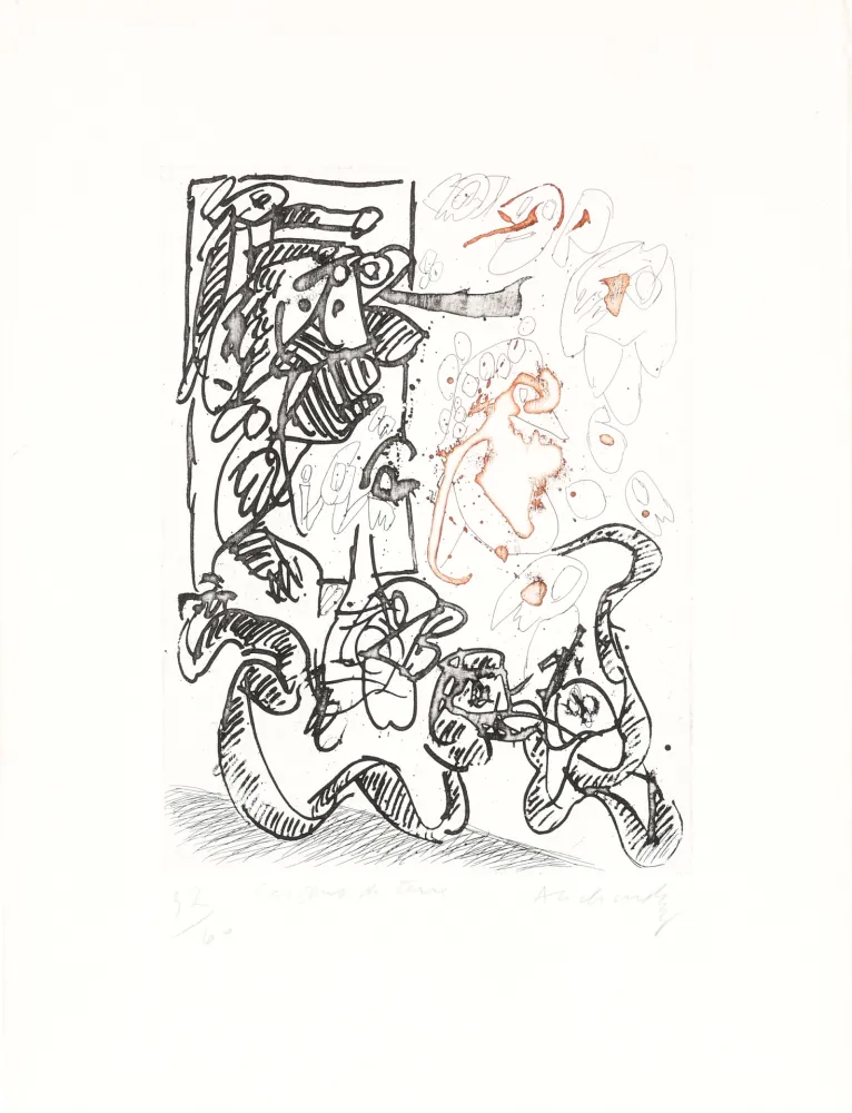 蚀刻版画 Alechinsky - Serpent de terre