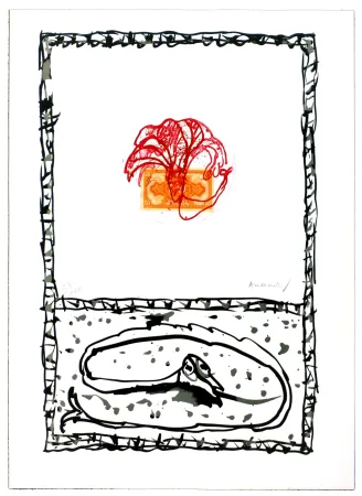 蚀刻版画 Alechinsky - Serpent III