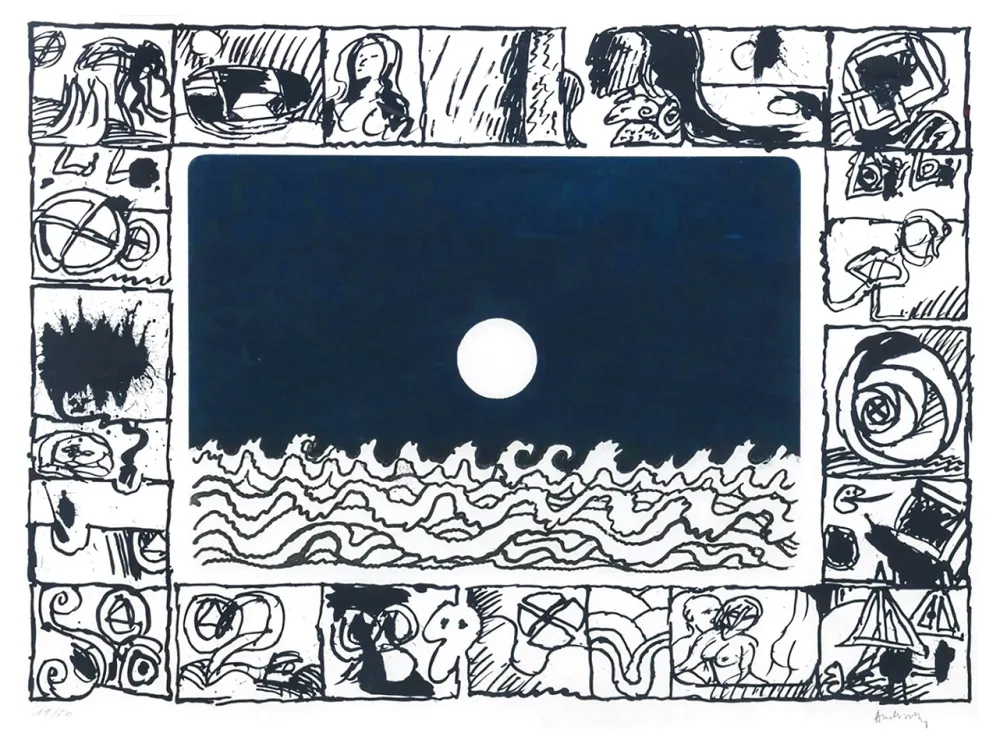 飞尘腐蚀法 Alechinsky - Soleil cou coupé