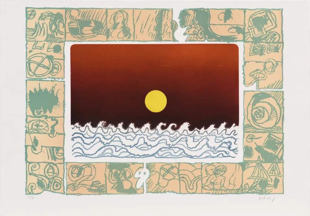 蚀刻版画 Alechinsky - Soleil cou coupé C