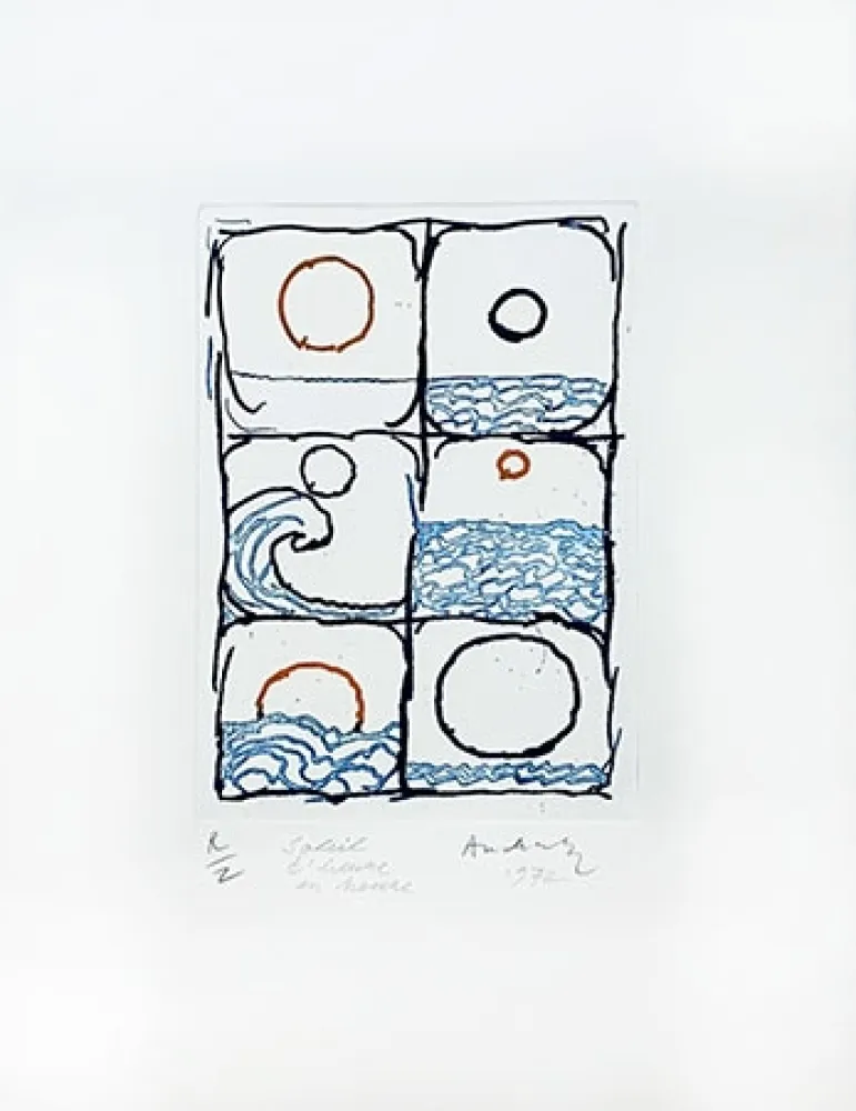 版画 Alechinsky - Soleil d'heure en heure