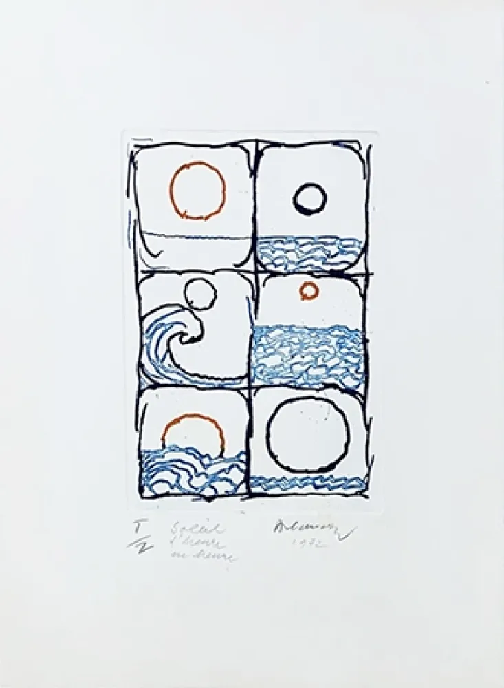 版画 Alechinsky - Soleil d'heure en heure