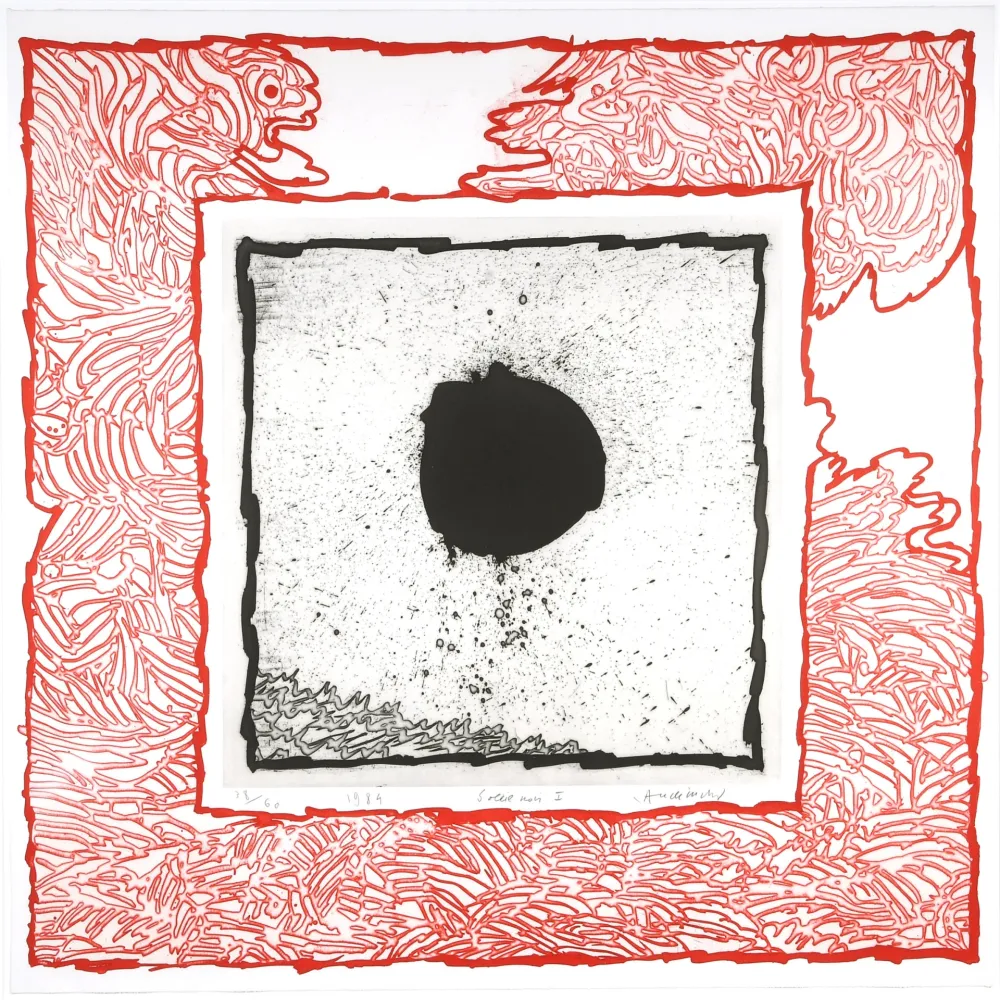 蚀刻飞尘法 Alechinsky - Soleil noir III