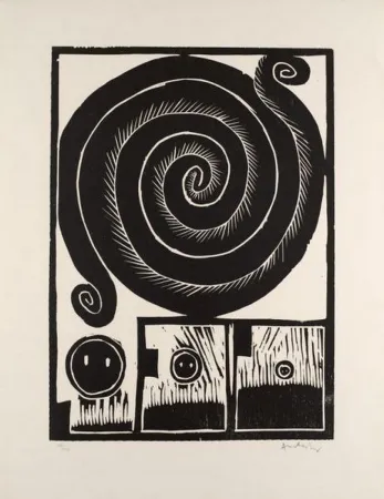 木刻 Alechinsky - SPIRALE 1972