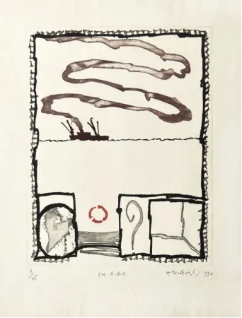 版画 Alechinsky - Sur le fil