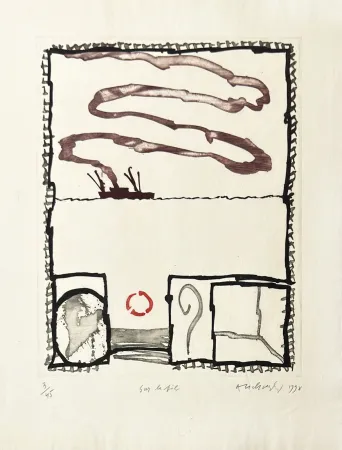 版画 Alechinsky - Sur le fil 