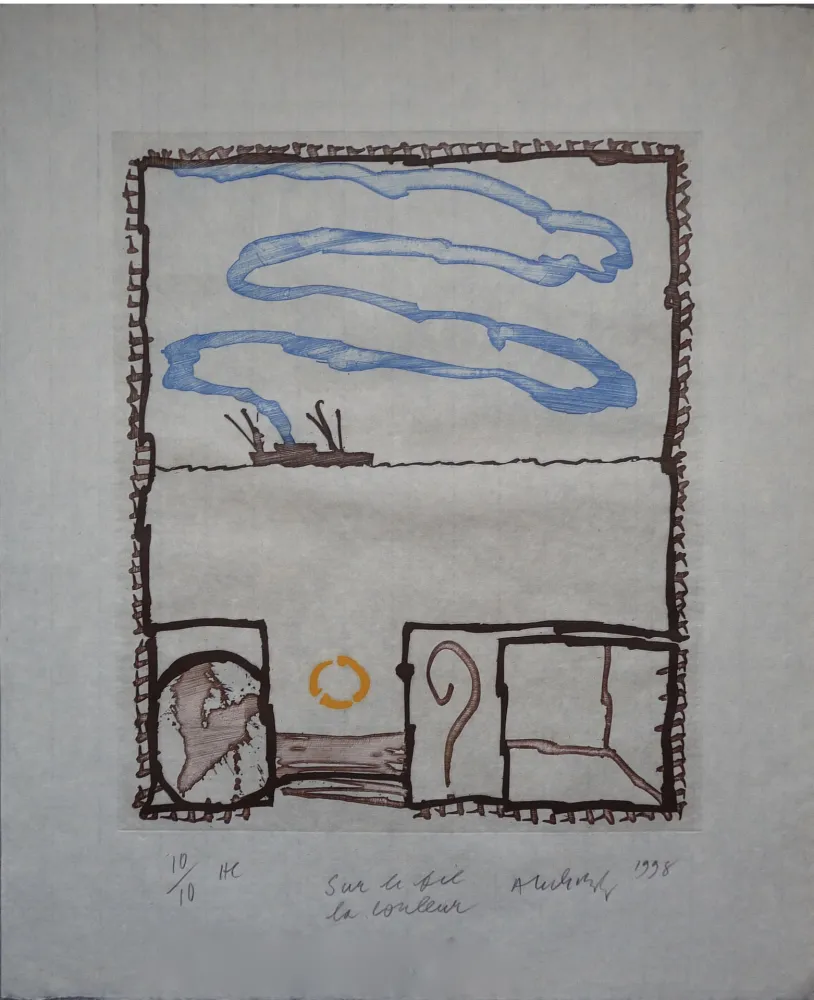 版画 Alechinsky - Sur le Fil la couleur 