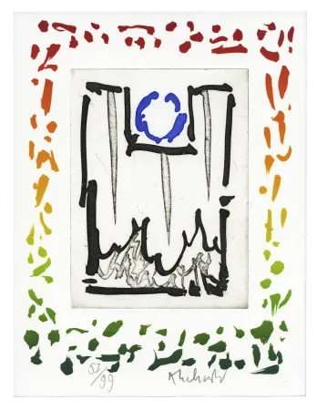 蚀刻版画 Alechinsky - Triade Bleue