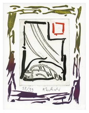 蚀刻版画 Alechinsky - Triade Rouge