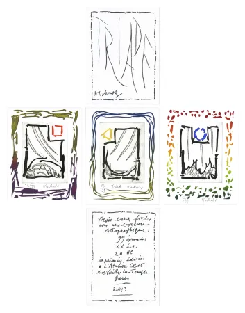 蚀刻版画 Alechinsky - Triade Rouge , Bleue, Jaune