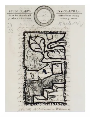 蚀刻版画 Alechinsky - Una Cuartilla