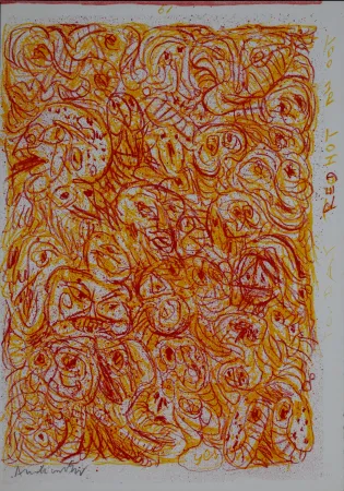 石版画 Alechinsky - Untitled  (Deluxe Hand Signed 1 cent life)
